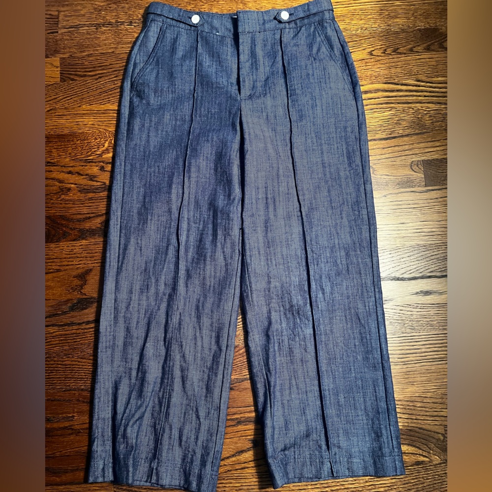 LOFT Deep Blue Wide-Leg Pants - Picture 3 of 7